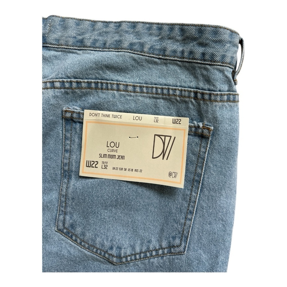 ASOS Don’t Think Twice Plus Lou Mom Jean Light Wash Women’s Size 18 NWT - Picture 9 of 10